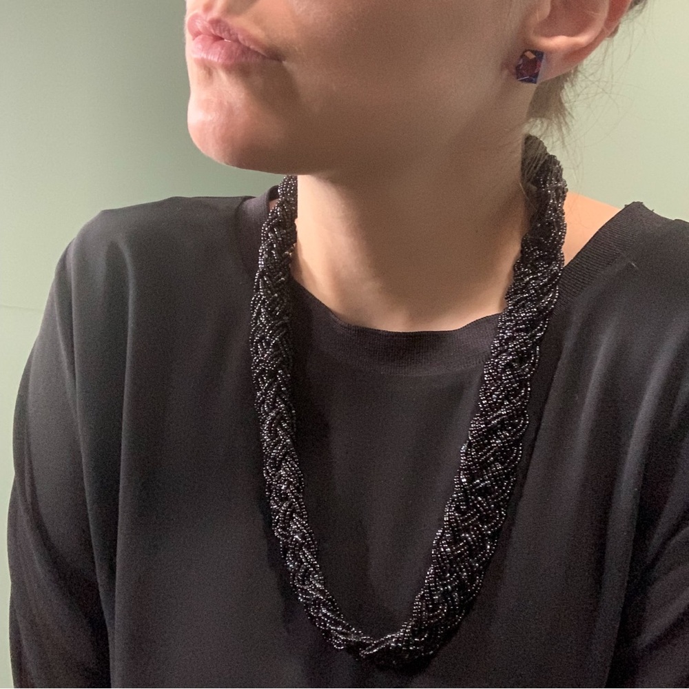 VINTAGE braided bead necklace